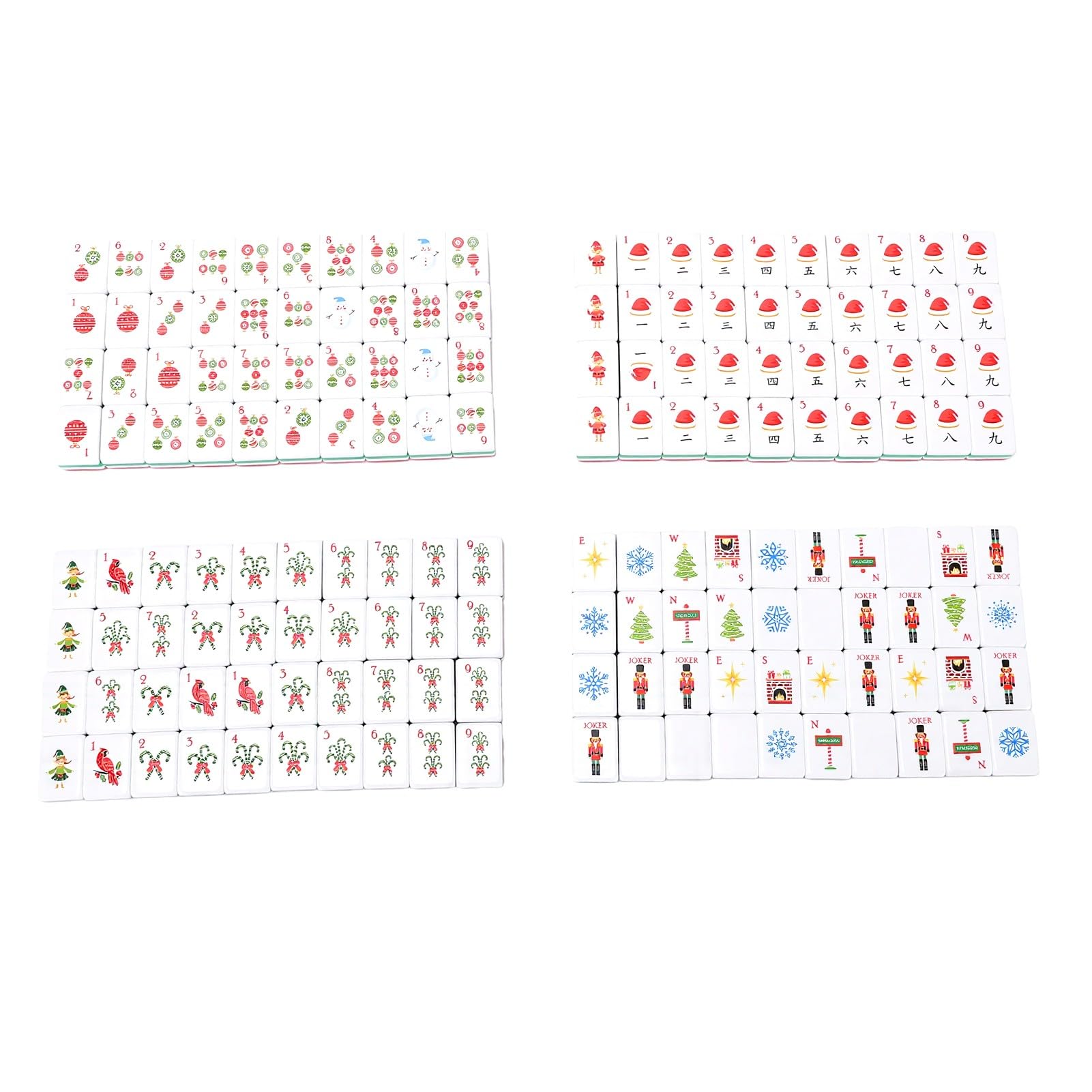 Set Mahjong di Natale con Tessere in Acrilico 160 Pezzi, per Giochi da