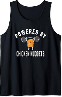 Powered By Chicken Nuggets Weight Lifting Exercise Nuggie Tank Top