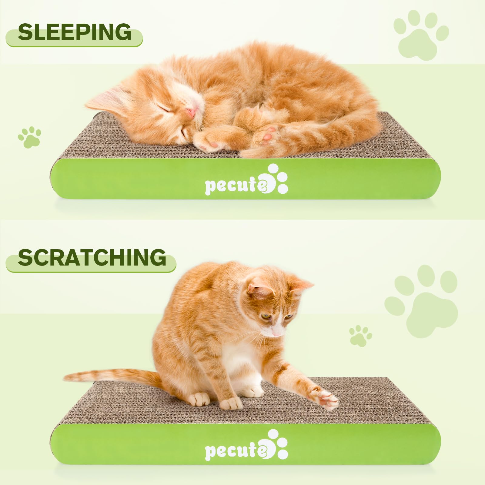 Pecute Tiragraffi per Gatti (2 PCS),Graffiatoio per Gatti Cartone, Gatto graffiatoio di Ricambio, Gattino Tiragraffi Gatto Piccolo Medio Lettino per Gatti con Erba Gatta Inclusa,L