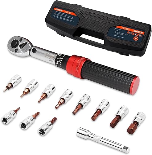 Inwell Juego de llaves dinamométricas de 14 de pulgada de 8.85 pulgadaslibras a 53.1 pulgadaslibras (1  6 Nm), llave dinamométrica de pulgada, juego