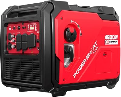 PowerSmart 4800W Portable Inverter Generator,Parallel Ready&Electric Start Super Quite Gas Powered,RV Ready with 30A Outlet, EPA & CARB Compliant for Home Backup, Camping,Portable Power Station