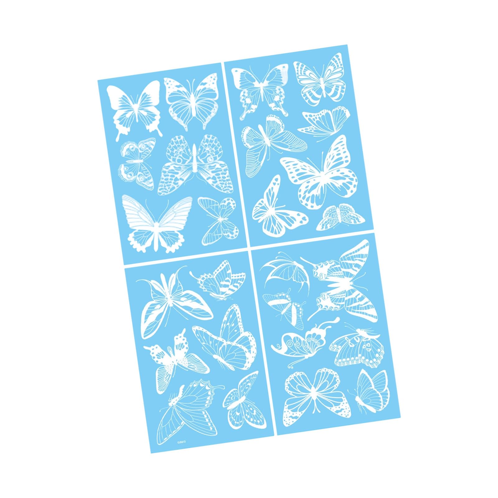 4 Sheets White Butterfly Window Sticker PVC Bird Protective Adhesive Glass Door Decal Cling Help Birds from Hitting Window Butterfly Clings Static Glass Decals Stickers PVC Decor Storefront