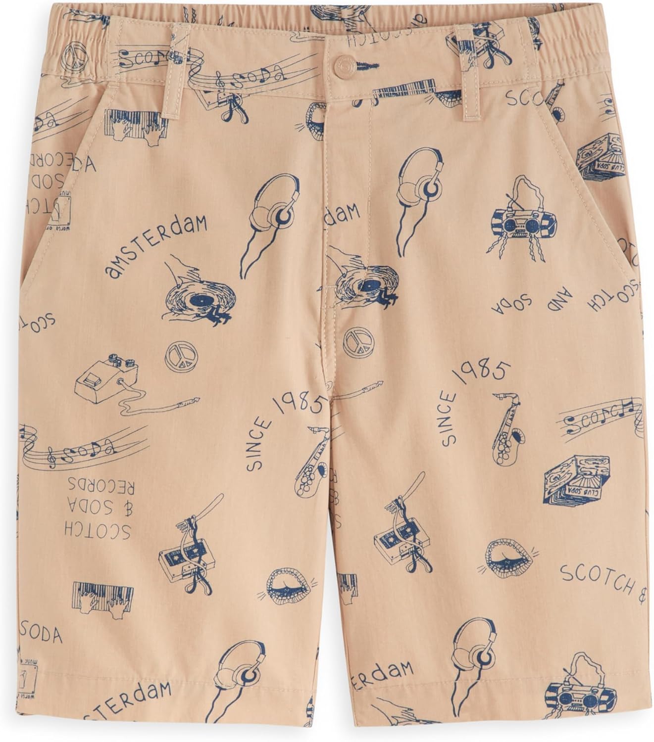 Scotch & Soda Boys Woven Fashion Shorts with Pockets, Button Or Drawcord Closure