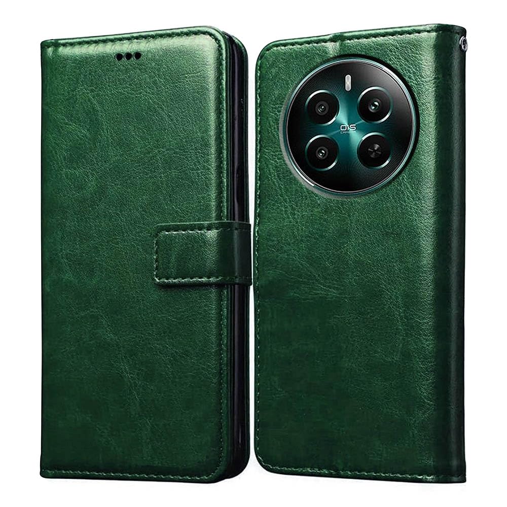 Amazon Brand- Solimo Flip for Realme 12 Plus 5G (Leather_Green) (B0CXXG4P63) Amazon Price History, Amazon Price Tracker