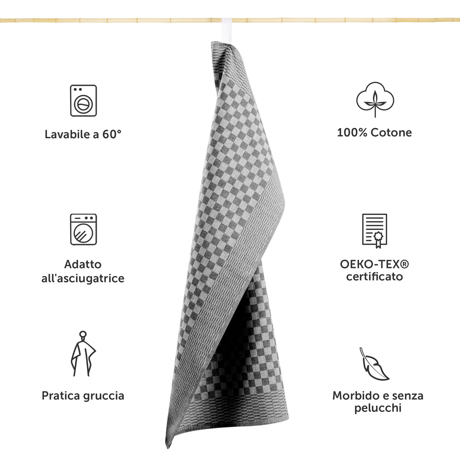 Set Di 20 Strofinacci Da Cucina In Cotone 100% - Super Assorbenti, 50x70 Cm, Blu, Certificati Oeko-Tex