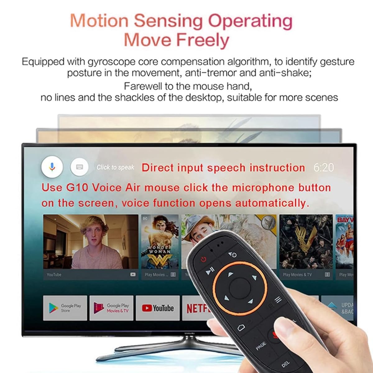 Air Mouse C120, Telecomando Wireless 2.4G Con Tastiera Completa E Gioco Somatosensoriale, Per Android TV Box, PC, Windows, OS X, Linux, Anti-shake