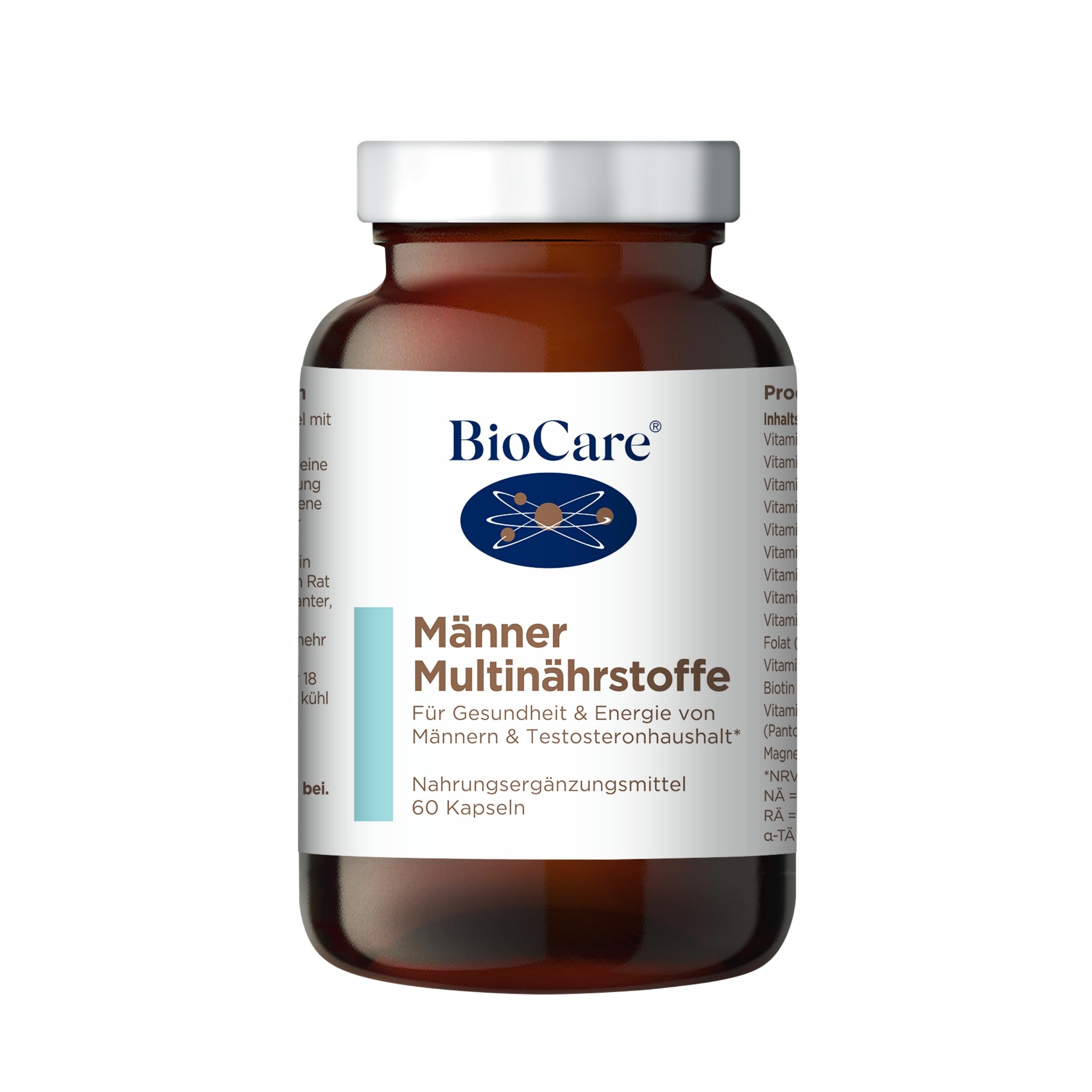 BioCare Male Multinutrient, 60 Kapseln | Für Männergesundheit, Vitamin B, Zink und Vitamin C, Energie, Testosteronspiegel, Herz-Kreislauf-Gesundheit, Fruchtbarkeit