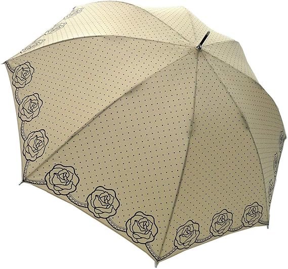 Amazon マサキ 雨傘 レディース傘 長傘 水玉 ボーダーローズ柄 強風対策傘 ジャンプ 1602 ベージュ 長傘 通販 Amazon マサキ 雨傘 レディース傘 長傘 水玉 ボーダーローズ柄 強風対策傘 ジャンプ 1602 ベージュ 長傘 通販