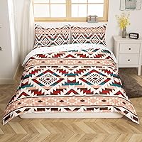 Vista 10 de Funda de edredón azteca marrón, juego de ropa de cama bohemio occidental para niños, niñas, adolescentes, bohemio, exótico, indio, funda de edredón