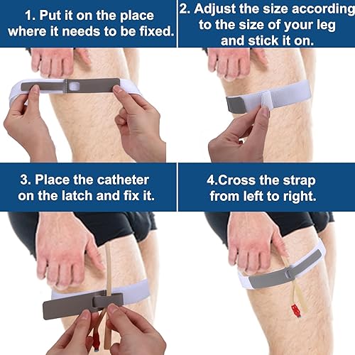 Miniatura 5 de 4 correas para bolsa de pierna de catéter, soporte para piernas urinarias, correas de bolsa de drenaje, soporte de tubo de catéteres ajustables,