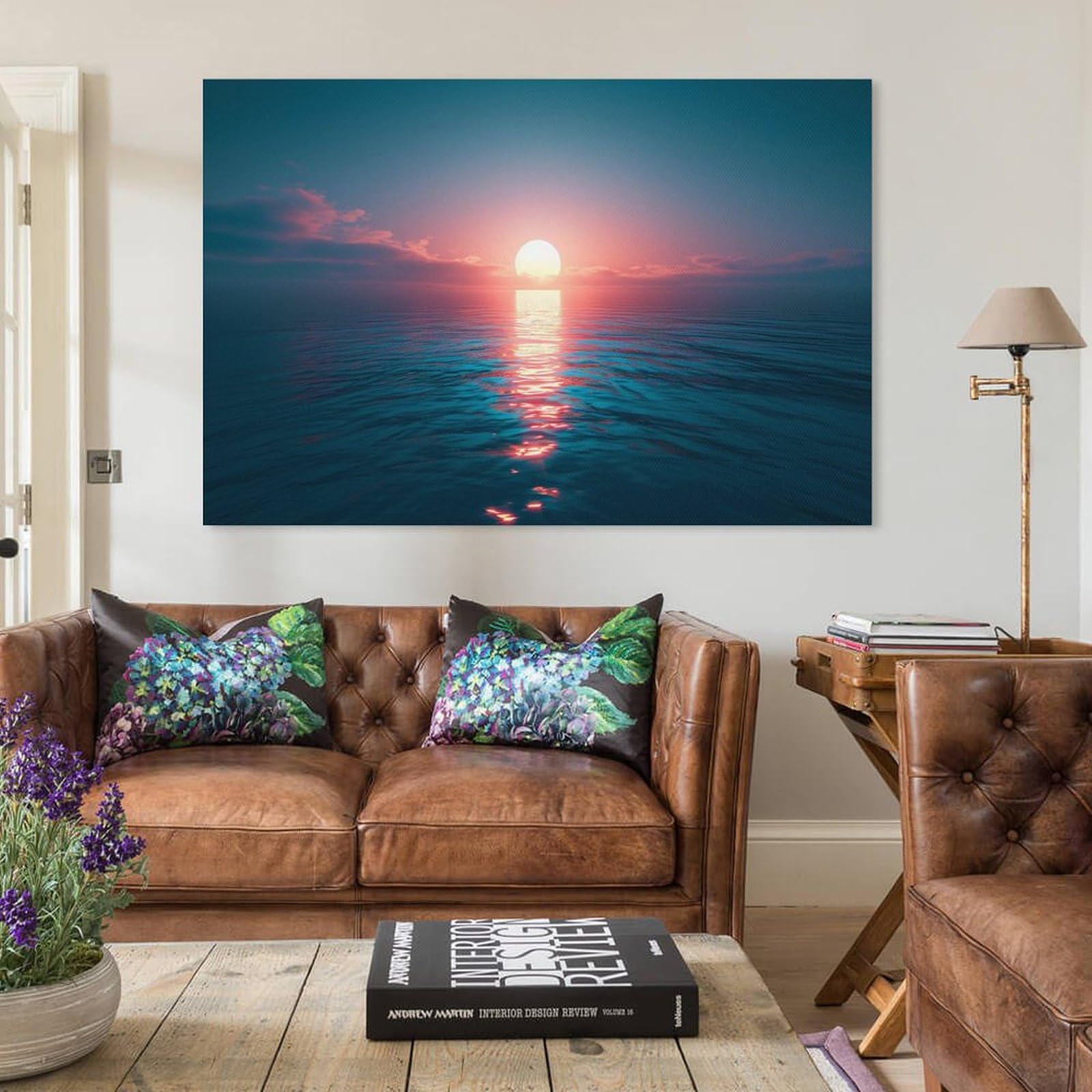 Amazon.co.jp: 絵画 海に沈む夕日海に沈む夕日インテリア 絵画 魅力的 