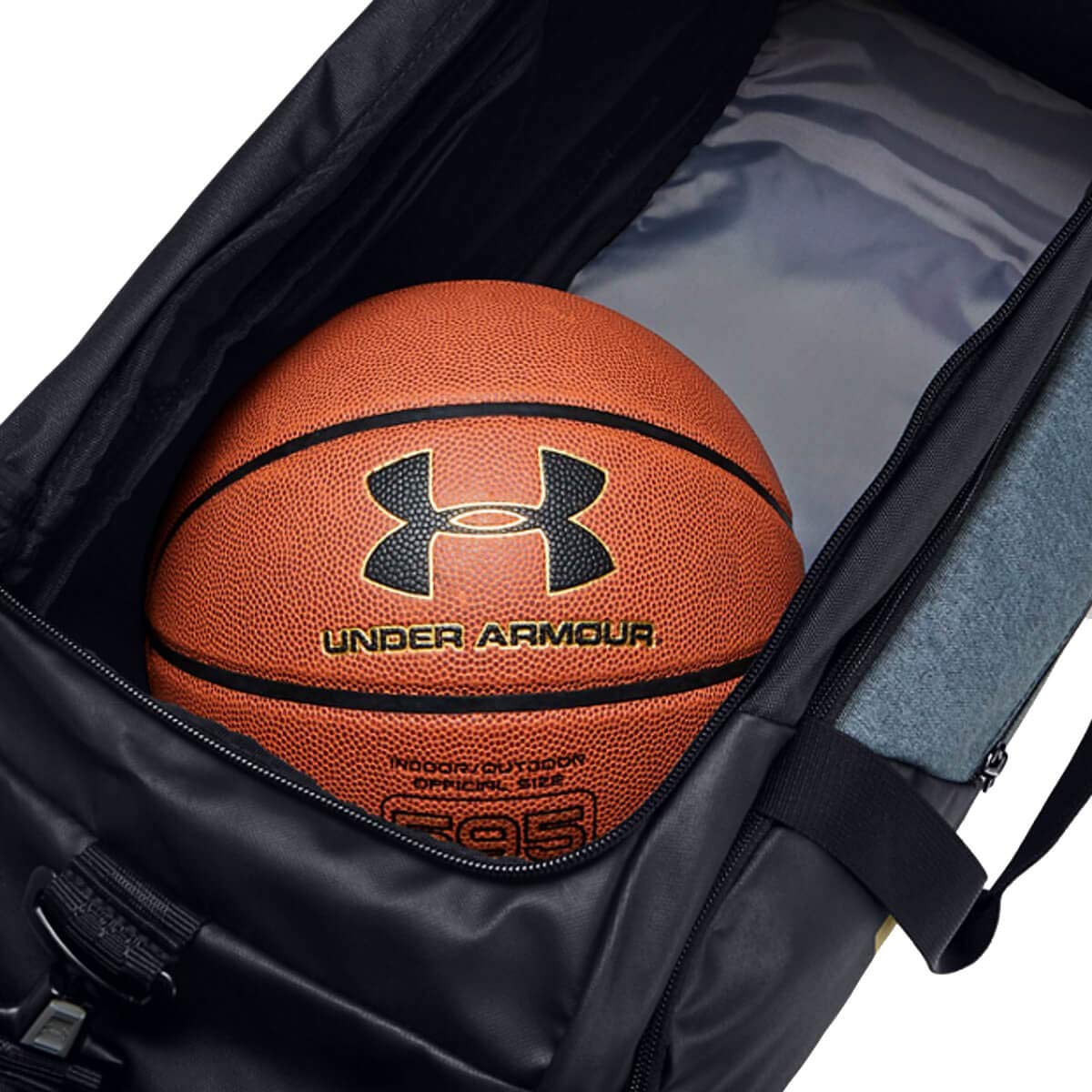 Under Armour Undeniable Duffle 4.0 Sac de sport spacieux, sac de voyage hydrofuge Unisexe, Noir (Black/Black Medium Heather/Metallic Gold Luster(001)), M