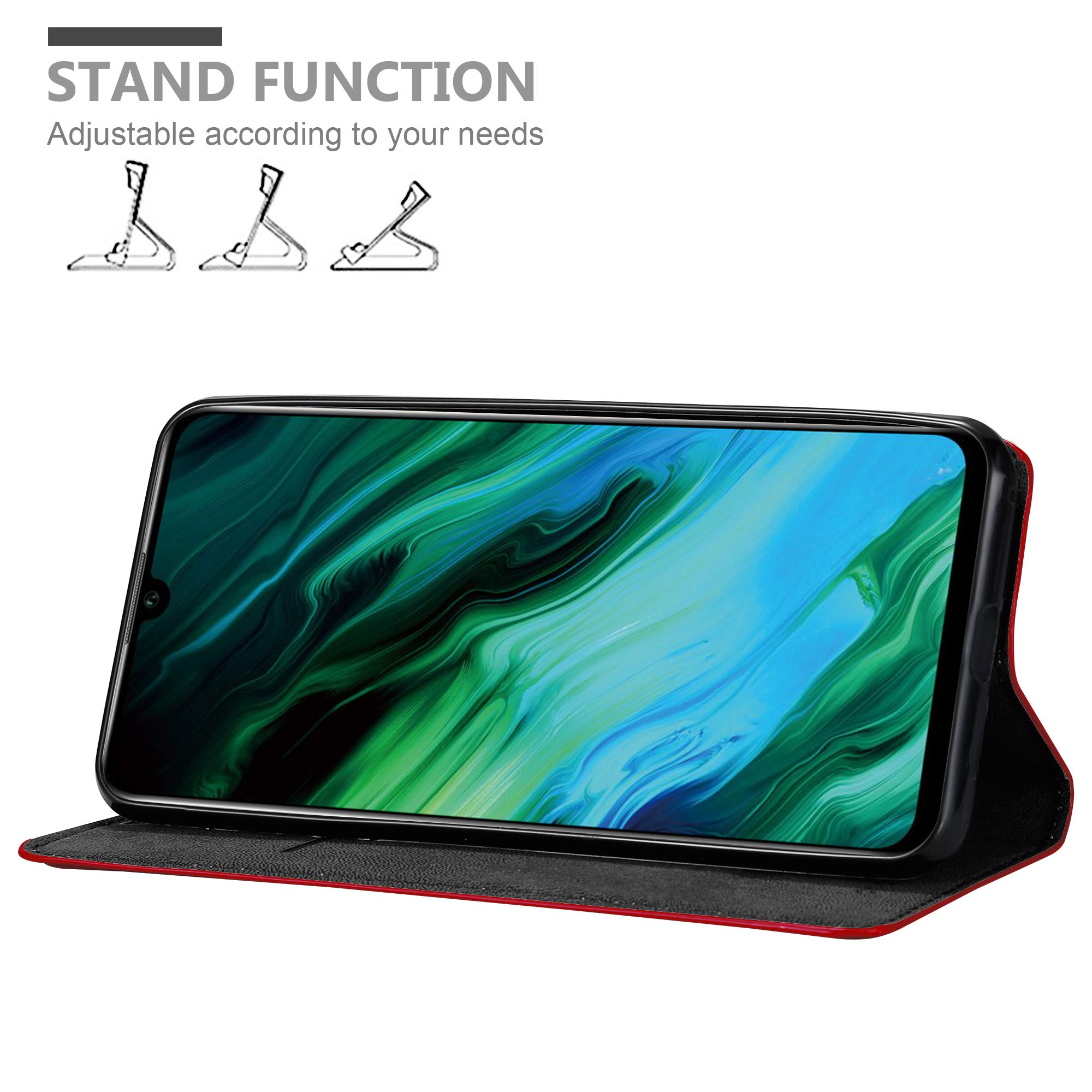 Cadorabo Custodia Libro Portafoglio Per Honor 20 Rossa Con Slot Carte E Supporto