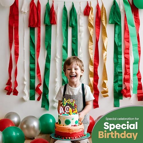 Vista 192 de 8 rollos de serpentinas moradas, paquete de 656 pies de papel crepé morado con blanco para decoraciones de fiestas, decoraciones de cumpleaños