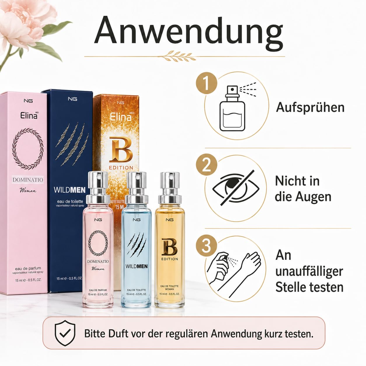 Trend Düfte Set 24 x 15 ml Parfüm für Damen Herren mit Spray Kopf Mini Flakon