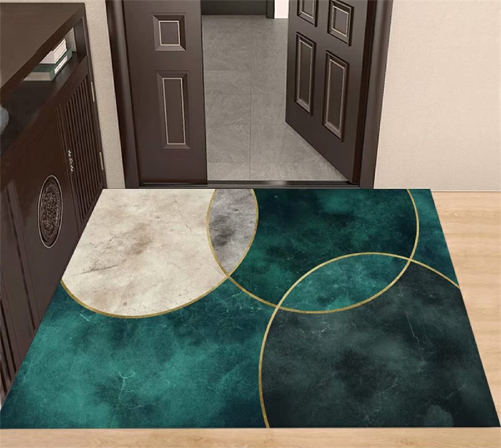 Tapis de luxe rectangulaire vert à poils courts 180X280cm