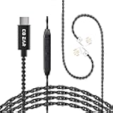 KZ ZS10 Pro IEM Cable, Type-C USB C Earbuds Cable, KBEAR CX01 OFC in Ear Monitor Headphones Cords for ZS12 PRO X, ZSN PRO X, EDX PRO, ZAR, ZA12, Castor, ZAS, CCA CRA (QDC-Pins with Mic, Black, 1.2m)