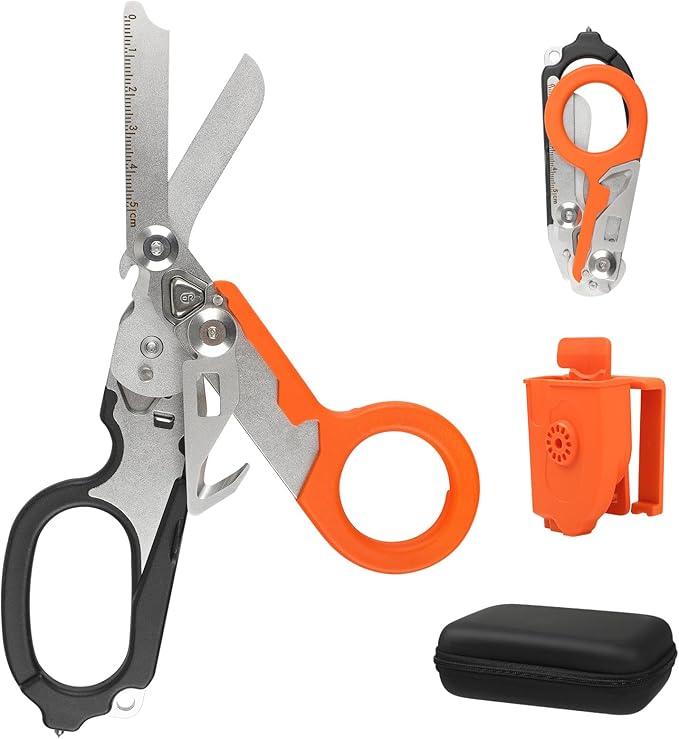 TLNMA Raptor Trauma Shears Foldable, 6in1 Raptor Shears Folding Multi
