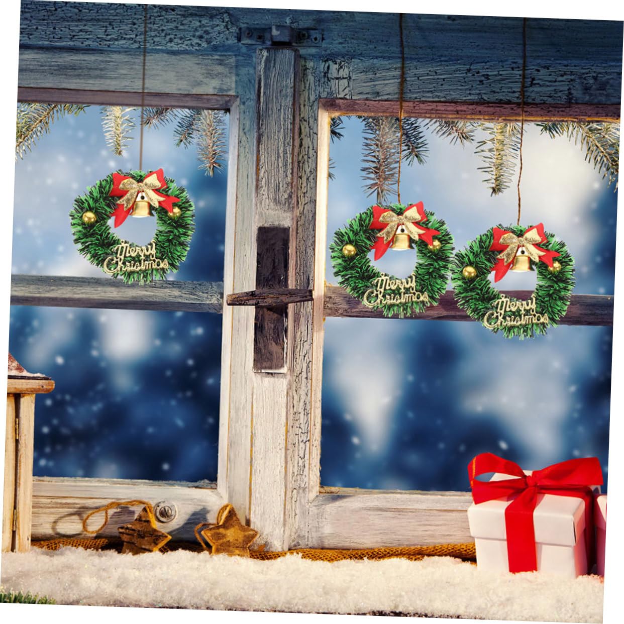 20piezas Mini Guirnalda Navideña Lazo Guirnalda Miniatura Artificial para Colgar Decoración de Invierno para Manualidades y DIY