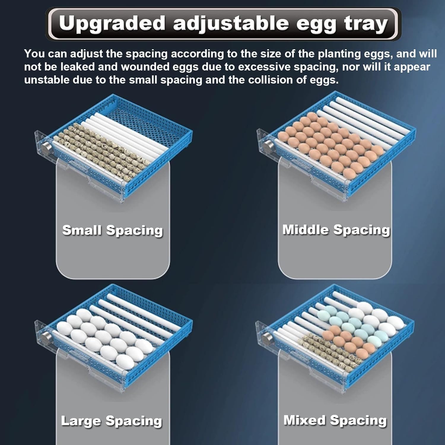 Automatic Egg Incubator 500 Eggs - Poultry Hatcher Machine with Temperature & Humidity Control, LED Display, Ideal for Chickens, Ducks & Birds, 192/256/500 Capacity