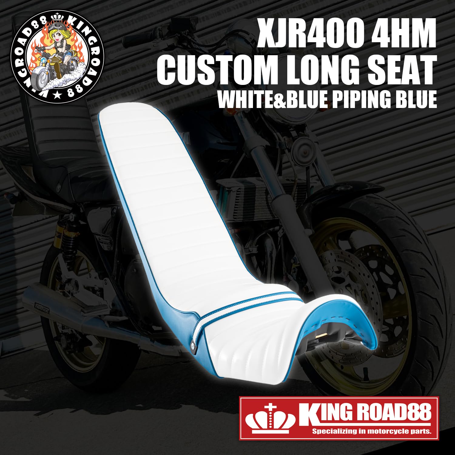 xjr 3段シート Amazon | King Road 88 XJR400 前期 4HM エナメル ブラック 40cm 三段
