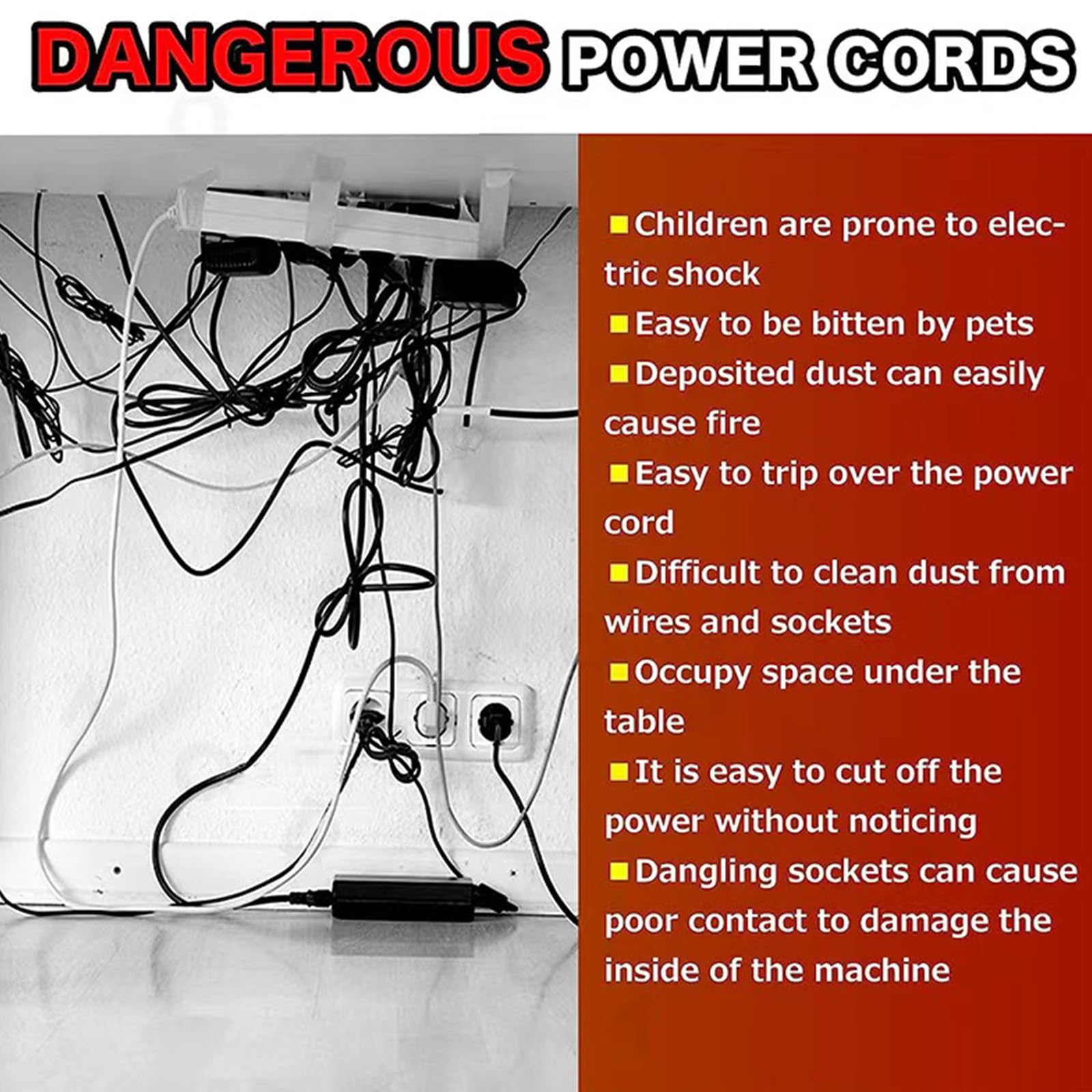 Bandeja de gestión de cables debajo del escritorio, organizador de escritorio con canal en U para gestión de cables, organizador de cables ocultador de cables para oficina y hogar (negro, juego de 2)