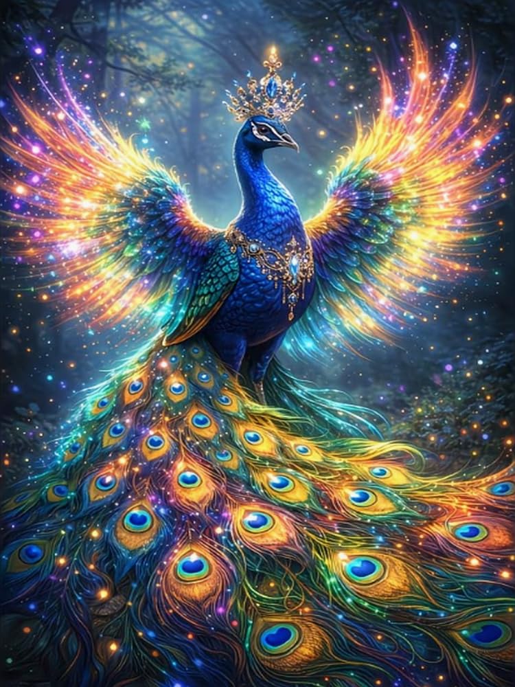 GLTEYACO Embroidery Cross Stitch Kit Peacock 11CT Stamped Cross Stitch Kits DIY Adult Beginners for Pre-Printed Needlepoint Crafts 40x50 cm