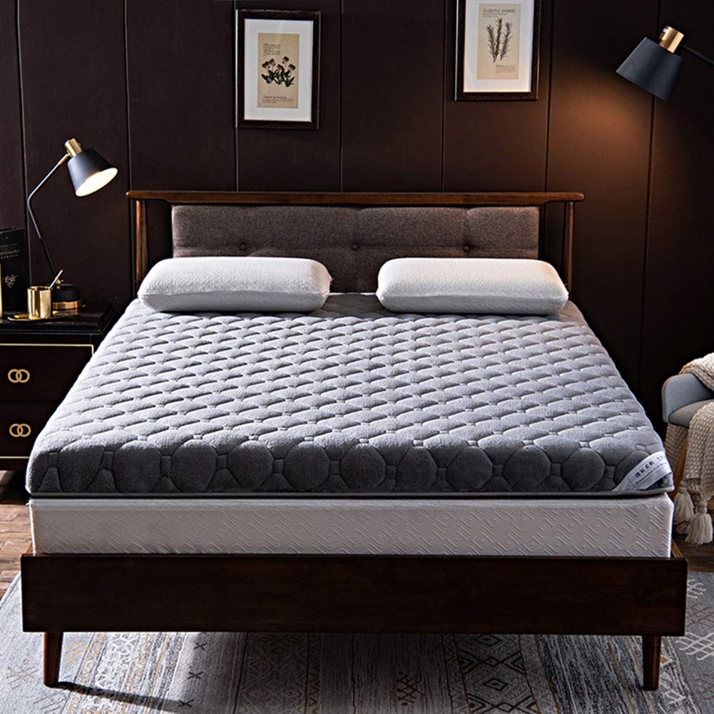WYJHNL Matelas Futon Doux 6cm D'épaisseur, Matelas Tatami Japonais, Dortoir étudiant Pliant, Convient pour Le Sol et Lit, Gris, 160x200cm (63x79inch), Moelleux, Coton