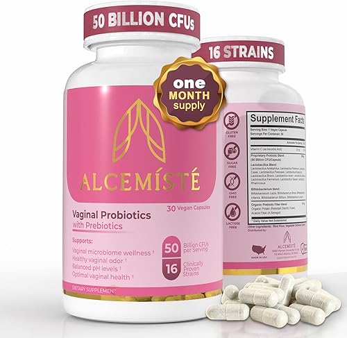 Miniatura 1 de Probióticos vaginales para mujeres, equilibrio de pH con prebióticos + Lactobacillus Mezcla de probióticos para mujer, olor vaginal una vez al día,