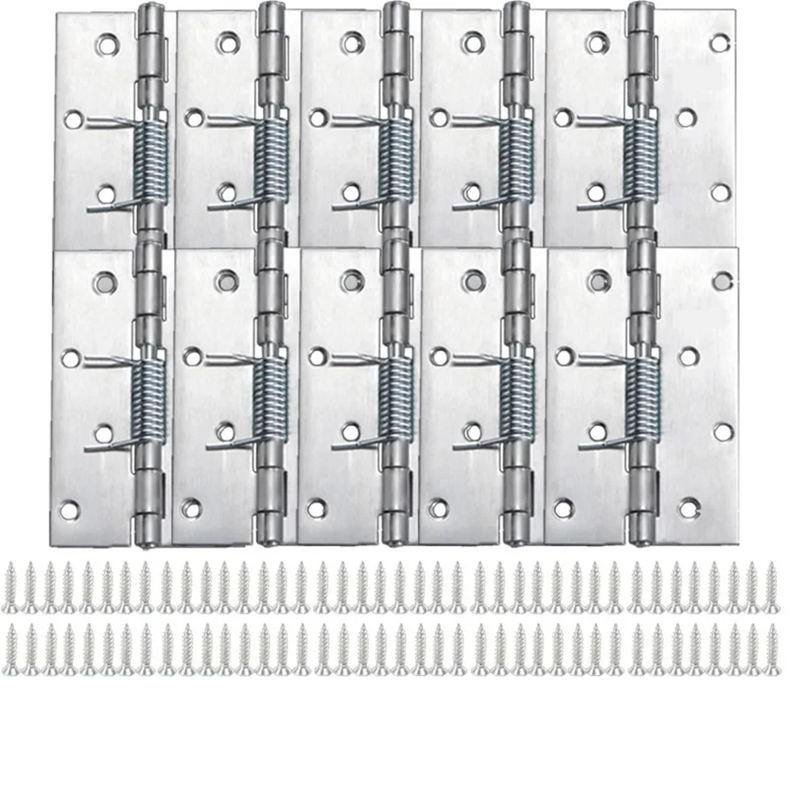 Wsqhao 10Pcs 5/ Spring Self-Closing Hinge Stainless Steel Cabinet Load For Door Windows Closer Automatic Bounce Furniture Hardware For Doors(,4 Inch)