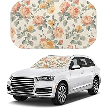 American Country Rose Charming Florals Car Windshield Sun Shade Umbrella Portable Foldable Car Front Window Sunshade Windshield Sun Shade Cover UV Protection for Car Front Window Small 52.4" x28.7