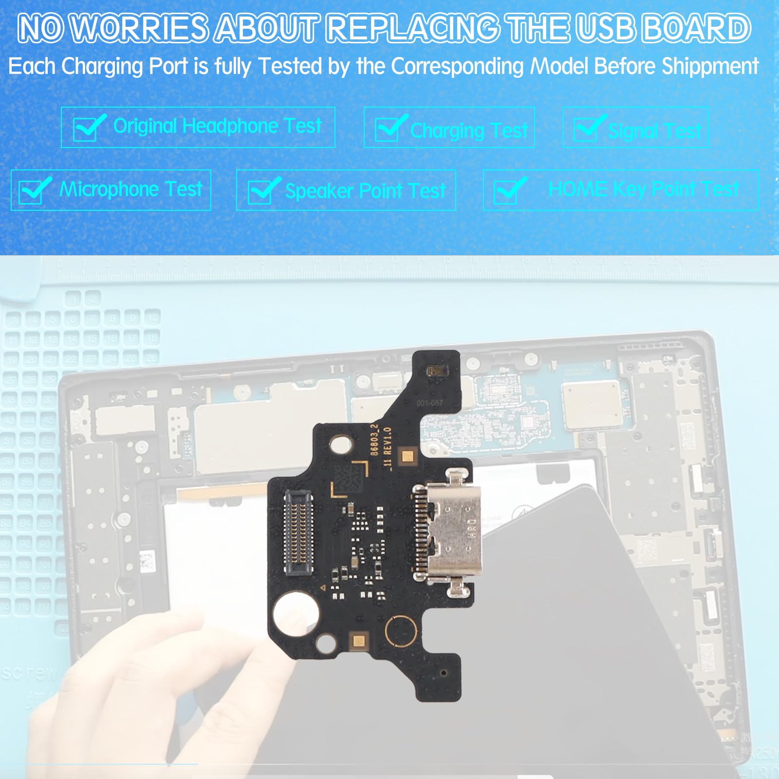 RongZy USB Charging Port for Samsung Galaxy Tab A9 Plus Dock Connector Charger Board Flex Cable Assembly Replacement for Galaxy Tab A9 Plus 11.0" 2023 X210 with Tools — view 4