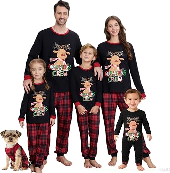 VS&LLWQ Christmas Pjs Family Set Matching Family Pajamas Christmas Family Pajamas Matching Sets Holiday Jammies Sleepwear