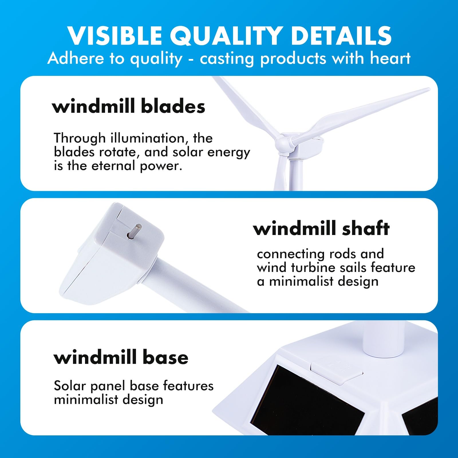 Jadeshay Mini Windkraftanlage, Solar Windmühle Mini Solar Windrad Modell Windräder fur das Naturwissenschaftliche Lehrmittel
