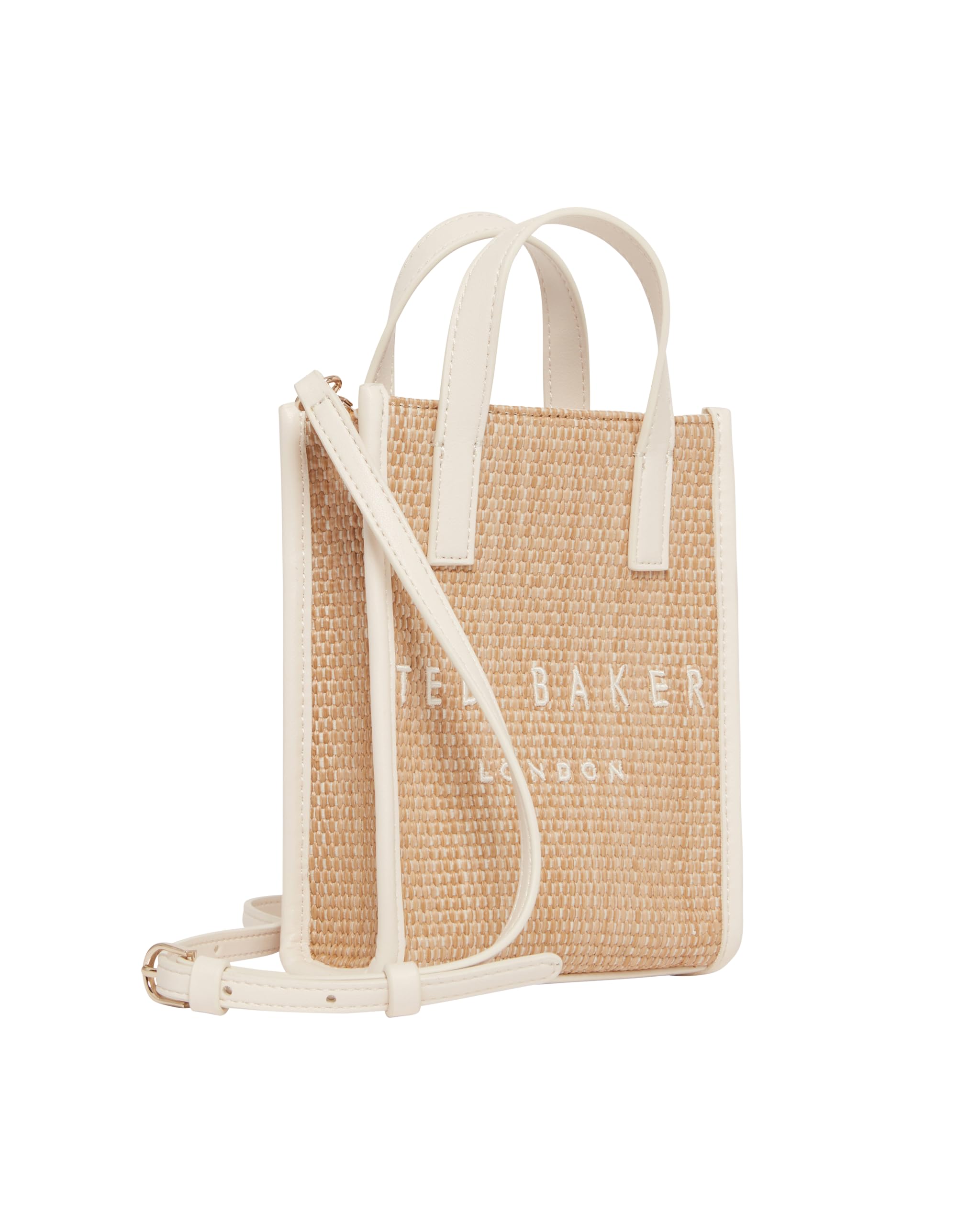 Ted Baker PaulII Faux Raffia Mini Icon Bag Ivory