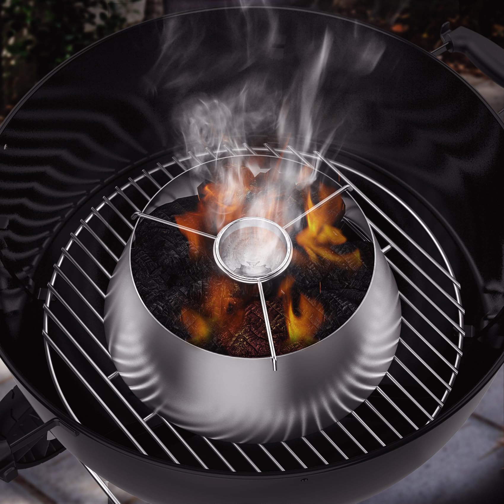 Onlyfire Paniers à Charbon de Bois Acier Inoxydable pour Weber Kettle 57 cm 67 cm