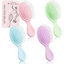 HOFASON 4 PCS Mini Wet Hair Brush Easter Basket Stuffers for Women Teens Girls, Small Hair Brush for Pockets, Bachelorette Party Favors, Bridesmaid Gift, Spa Party Supplies, Travel Mini Brush