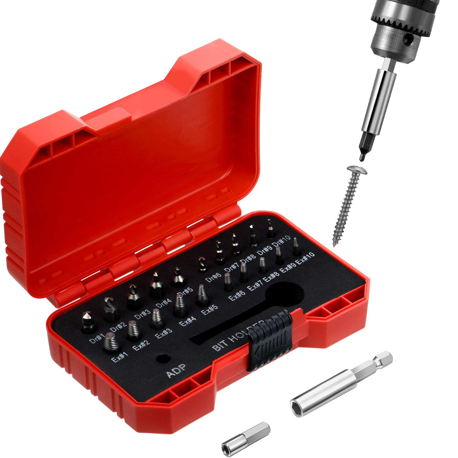 Buy 22 Pieces Damaged Stripped Screw Extractor Set, HSS Broken Bolt