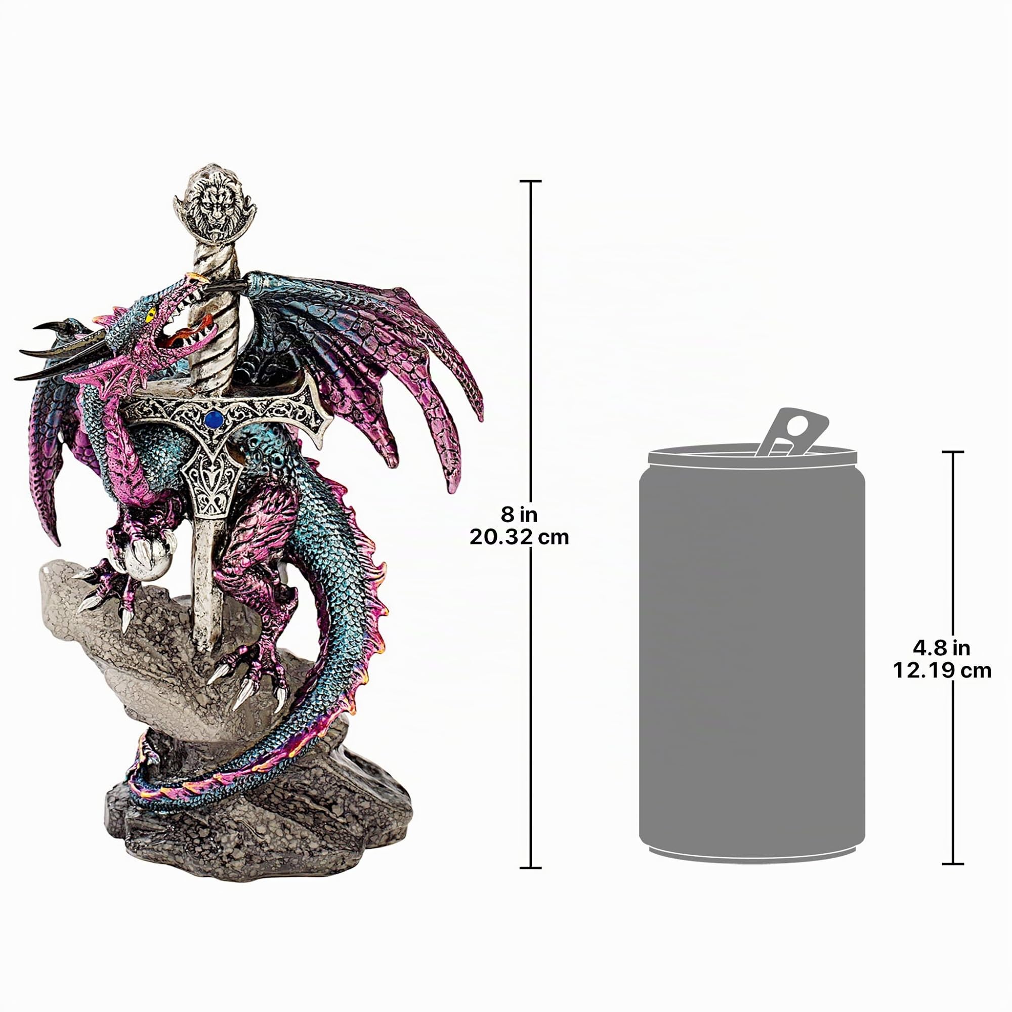 Design Toscano QS92707 Statue de Dragon Blade Multicolore 9 x 12,5 x 20,5 cm