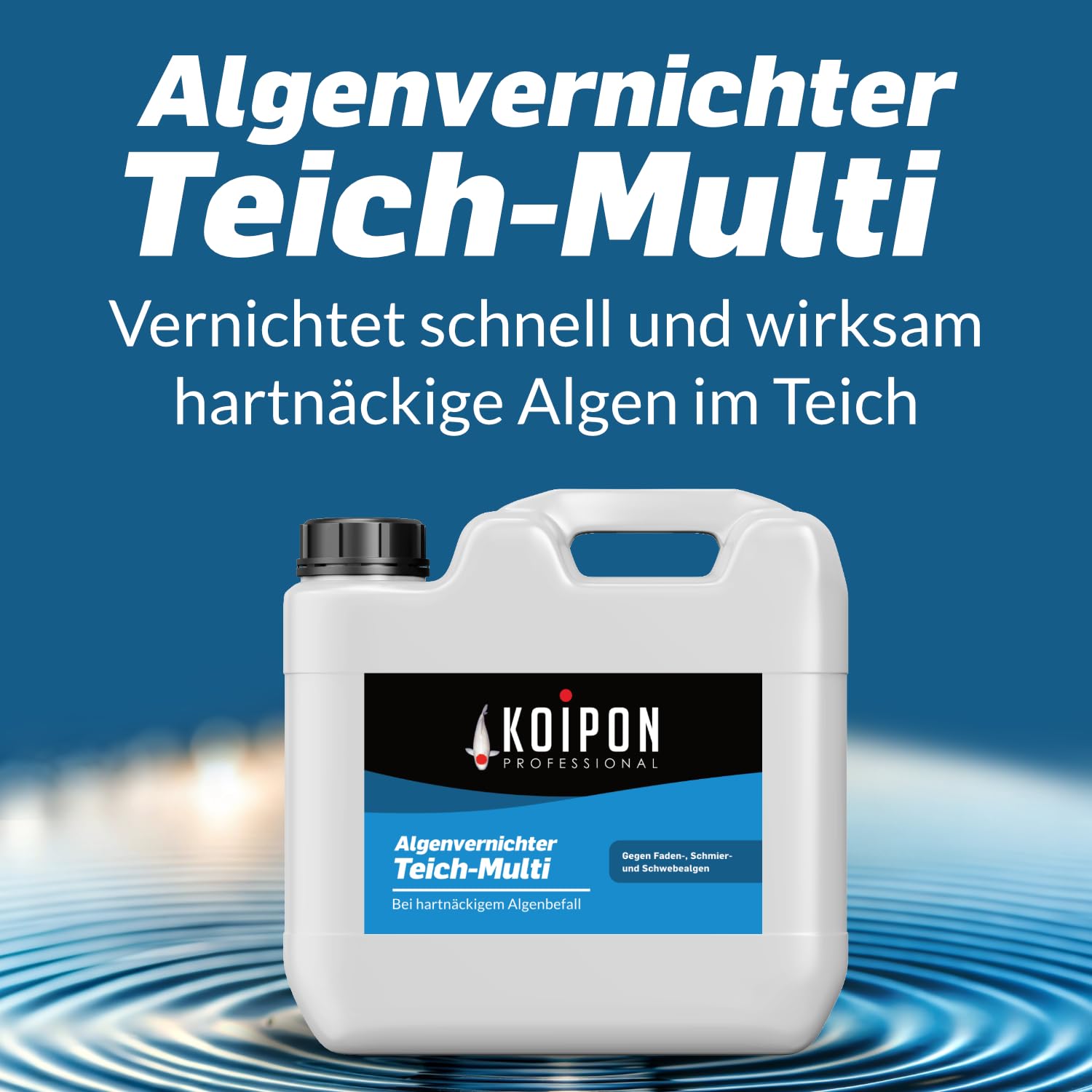 KOIPON Algenvernichter Teich-Multi 1L Gegen Fadenalgen Schmieralgen Schwebealgen Gartenteich