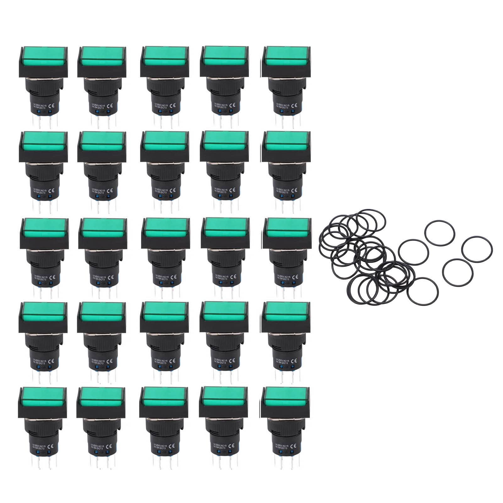 Interruptores de Botón Iluminados de 25 Piezas, Interruptores de Botón de Encendido Duraderos para Control Industrial, Material ABS para Máquinas Herramientas y Electrodomésticos