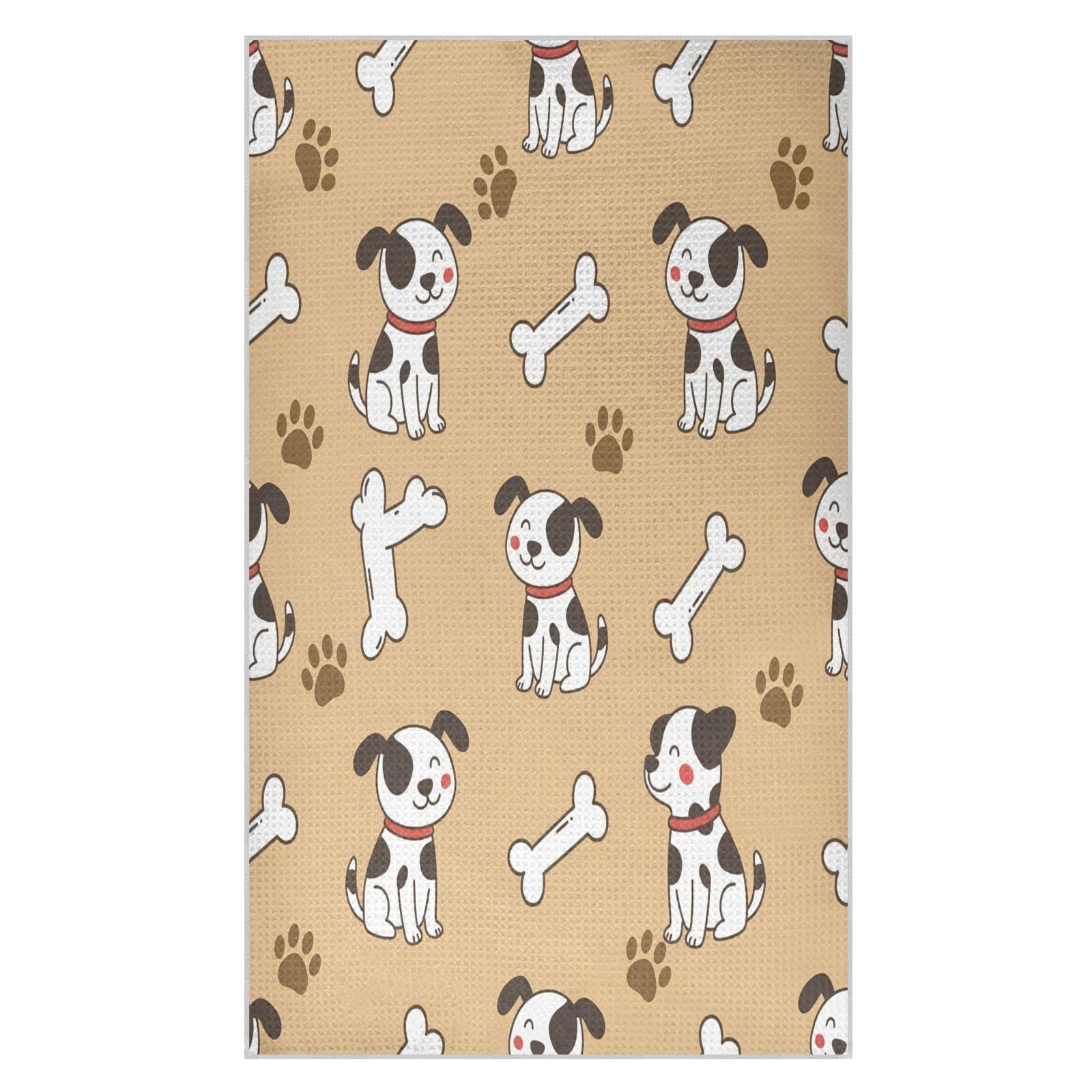 BURSTDDY Dogs and Bones Kitchen Towels,Absorbent Dish Towels 2 Pack
