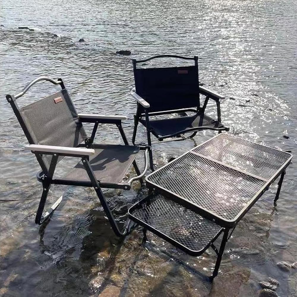 Mały, niski stół kempingowy z panelami bocznymi, przenośny, ultralekki metalowy stół piknikowy, składany mały stół, stół do grillowania na plażę, piesze wycieczki, wędrówki z plecakiem, zajęcia na