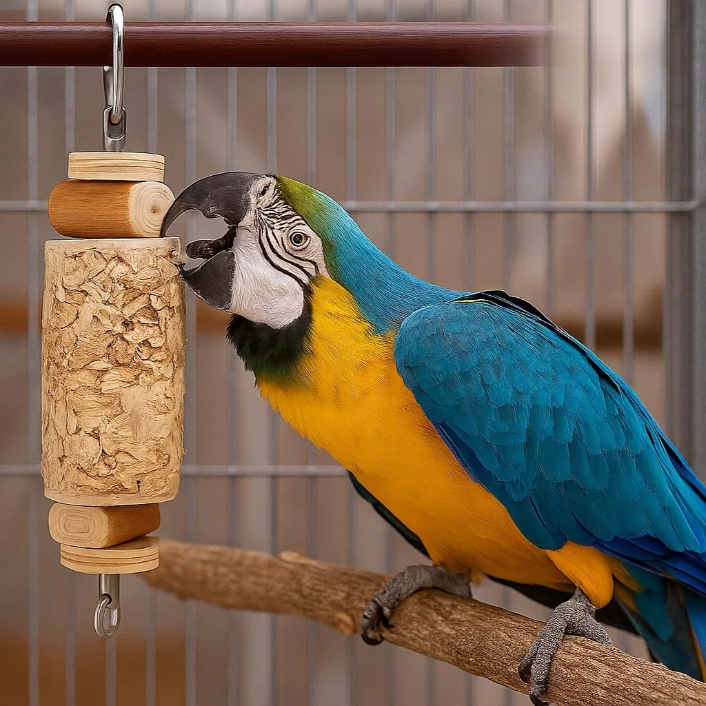 Vogel Spielzeug Swing Toys Shred Swing - 20 Stück, Small (Ø 50 mm, 170 mm) - Palmblatt biologisch abbaubar - Für Papageienkäfig, Vogelkäfig Zubehör, Vogelschaukel & Vogel Zubehör für Käfig
