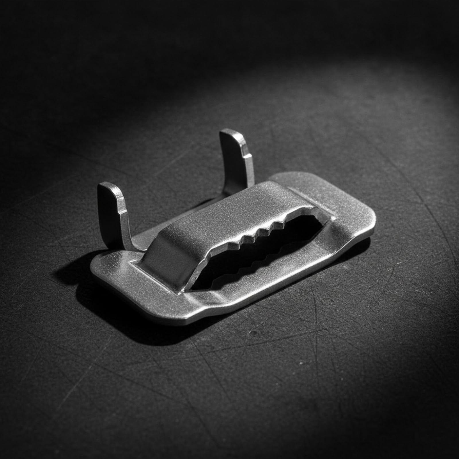 Fibbia con Denti in Acciaio Inox per Reggetta a Morsetto di Tensione per Nastro di Imballaggio Dispositivo di Aggancio per Fasce di Acciaio Adatta per, 6.4x1.0