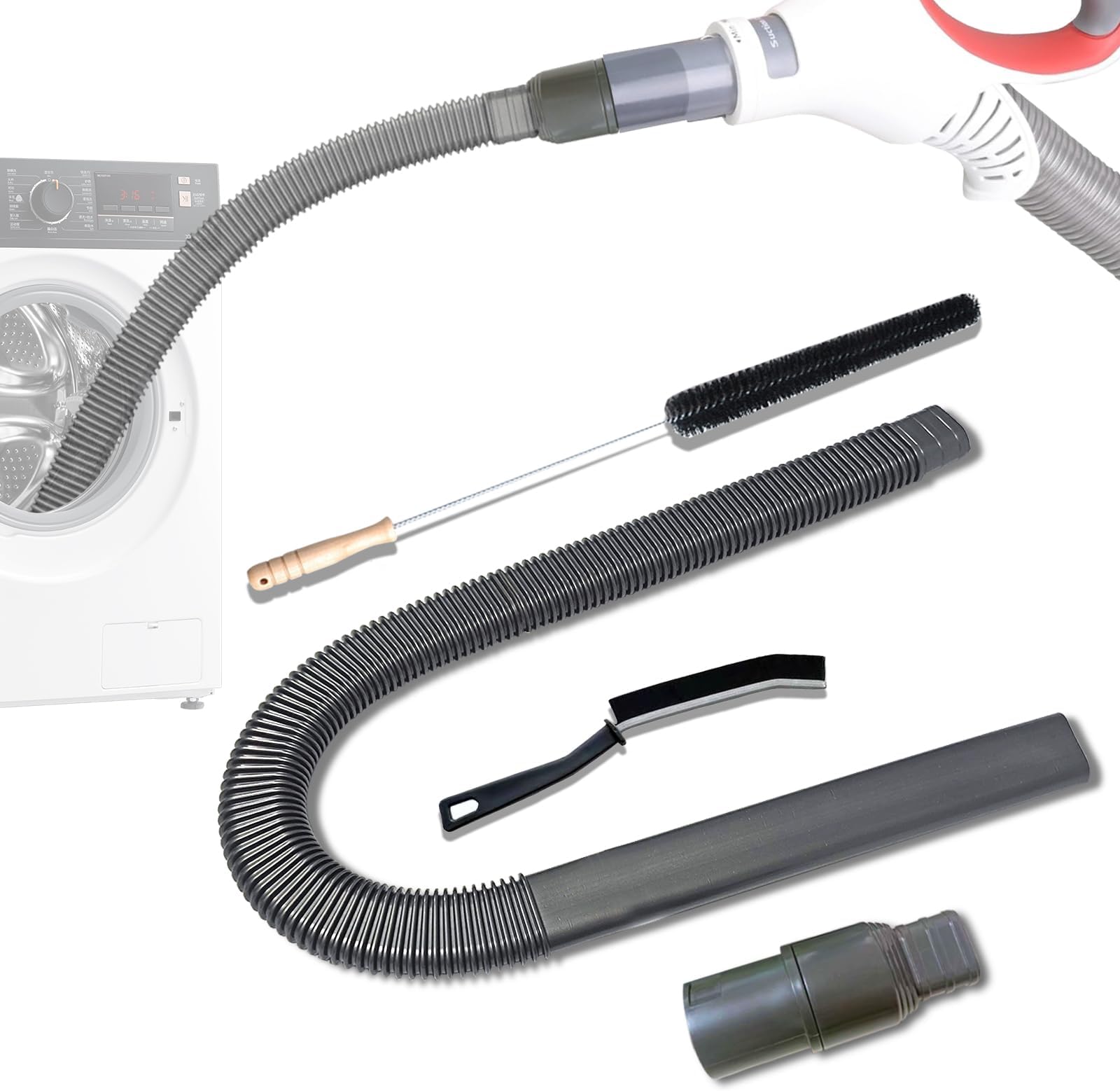 Liocwocne Dryer Vent Cleaner Kit, Dryer Lint Vacuum Attachment