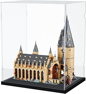 DuvinDD Acrylic Display Case Dustproof Organizer for Collectibles Lego 75954 Clear Large Tabletop Storage Box Action Figure Stand Case with Black Base(35x25x40cm)