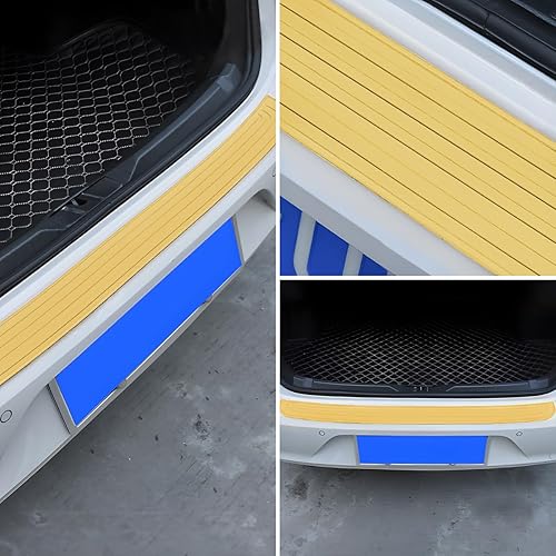 Vista 86 de Protector de parachoques trasero de automóvil, protector de goma antiarañazos para puerta de maletero de entrada, tira de protección antideslizante