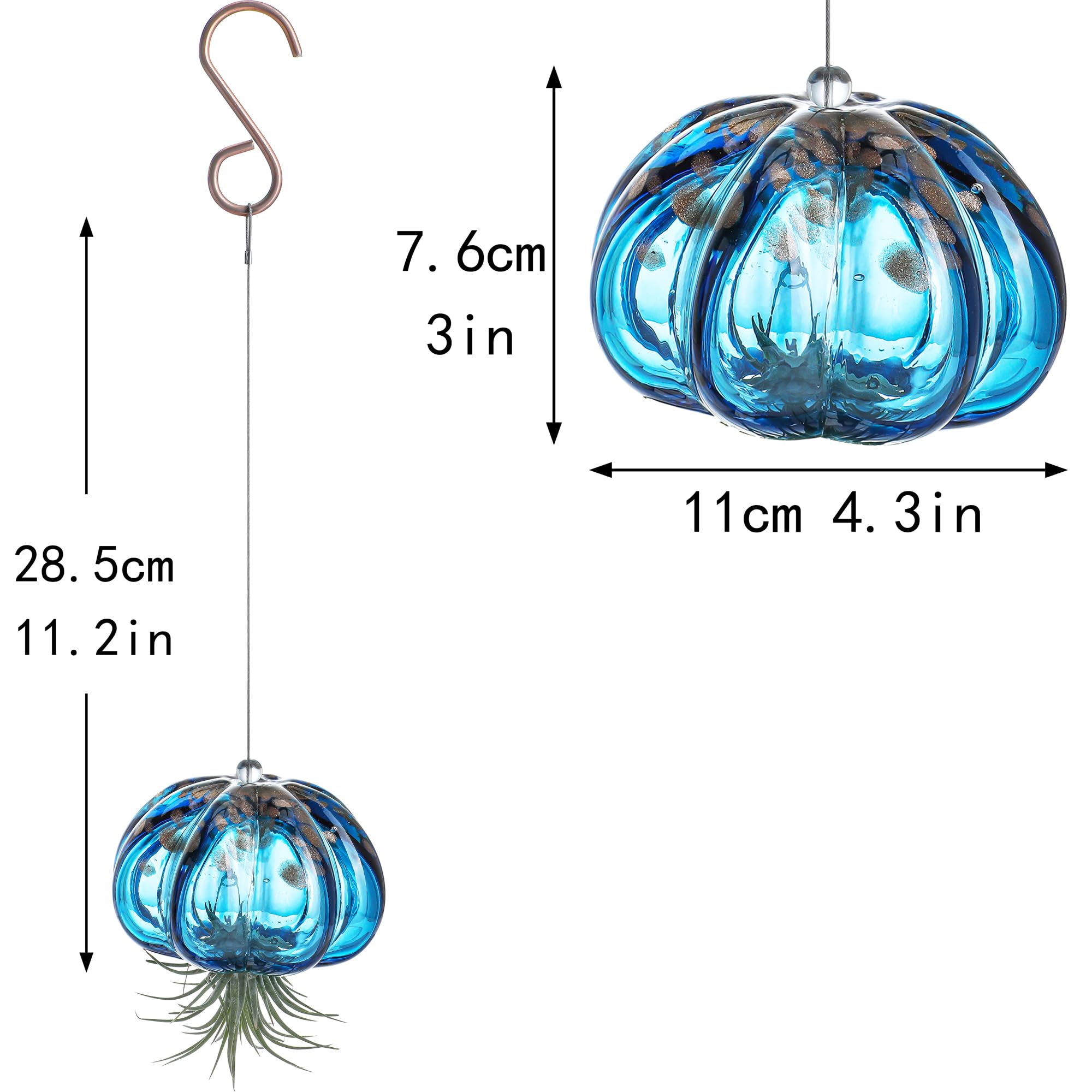 Vaso per piante aeree da appendere a forma di medusa Soffiato in vetro, dolce medusa blu, regalo per camera delle donne, giardino, decorazione per feste di nozze