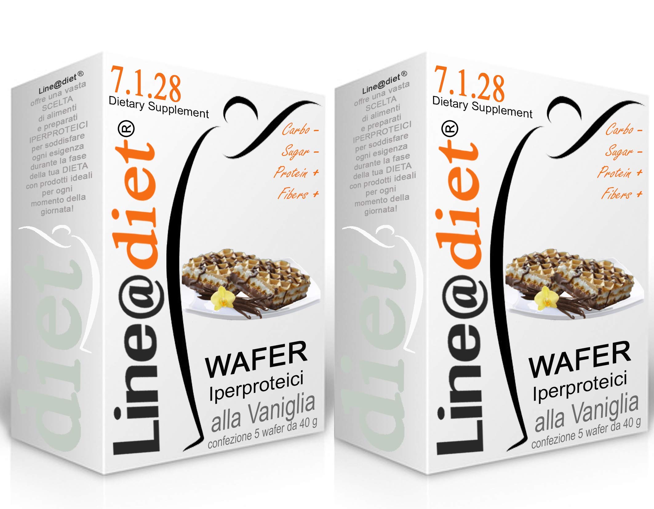 WAFER IPERPROTEICI Line@Diet FASE 1 | Wafer ad alto contenuto di PROTEINE | ottimi come snack DOLCE (10 VANIGLIA Linea doppi)